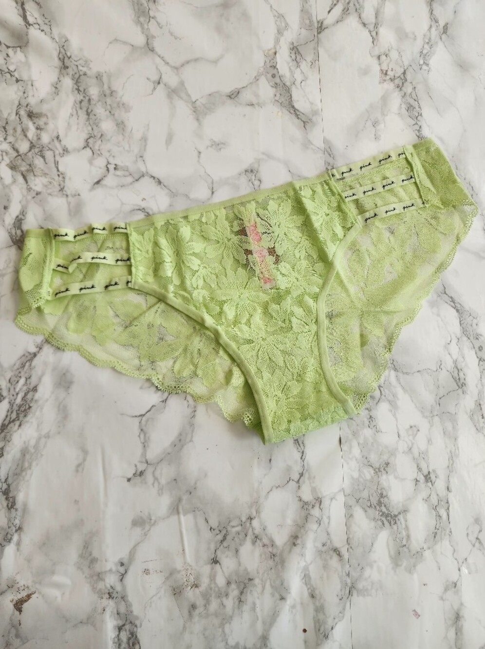 Victoria's Secret PINK Logo Strappy Cheekster Panties XL NWT